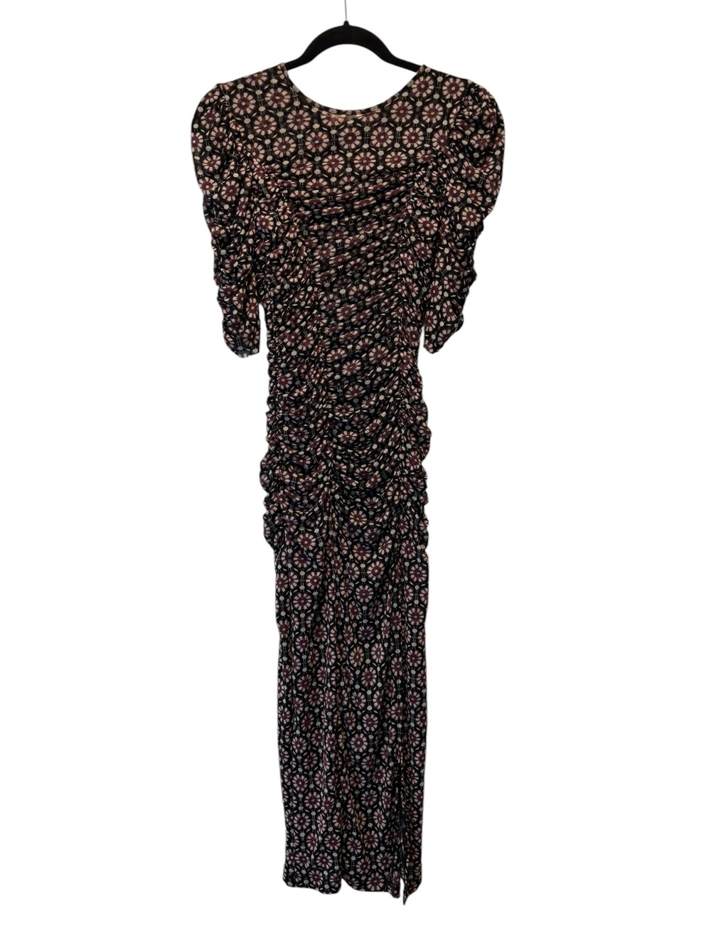 FREE PEOPLE Briella Twilight Combo Ruched Slit Midi Dress - Picture 2 of 12